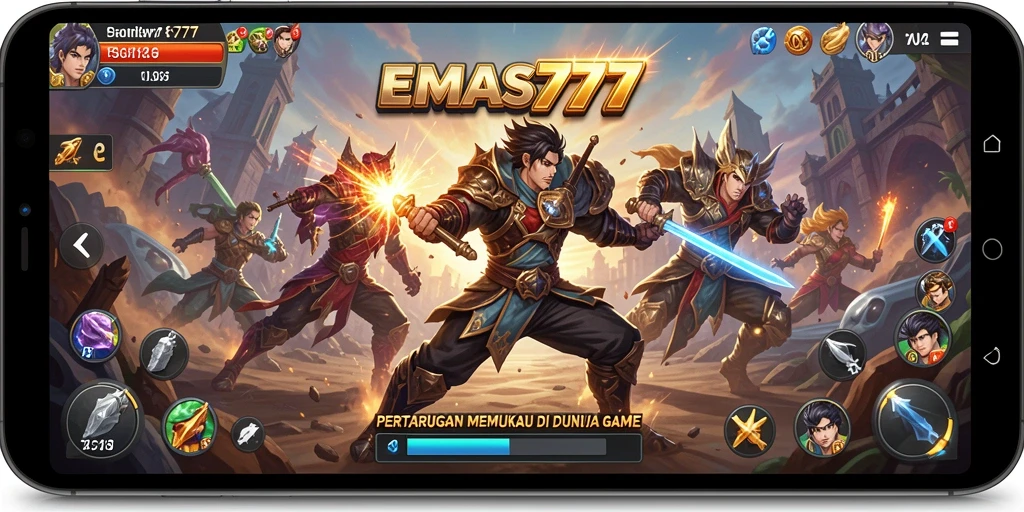 Tampilan pertarungan seru di EMAS777 dengan grafik memukau.