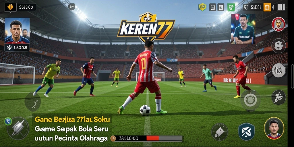 Tampilan gameplay KEREN77 yang penuh aksi di lapangan sepak bola.