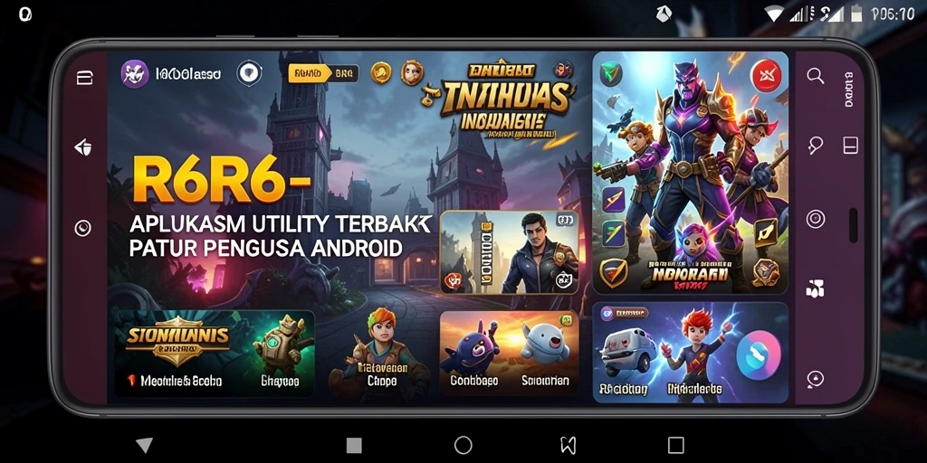 Tampilan utama R6R6 dengan fitur-fitur Utility yang lengkap.