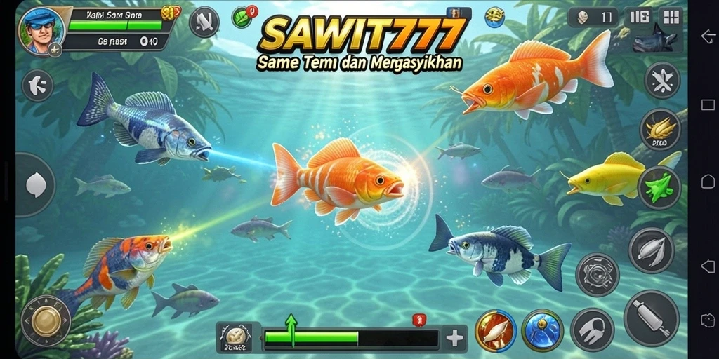 Screenshot SAWIT777 menampilkan aksi menembak ikan yang seru.